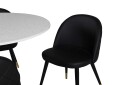 Venture Design Razzia & Velvet spisegruppe Hvit/svart 4 st stoler & bord 106 cm