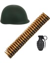 Widmann Militær Kostymesett med Hjelm Ammunisjon og Granat 42300