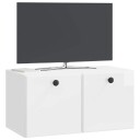  Vegghengt TV skap 59,5 x 31 x 30 cm Høgglans hvit