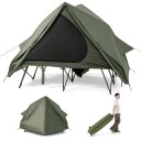 2 personers campingseng med pop up telt og regntrekk