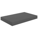 vidaXL Flytende vegghylle h?yglans gr? 40x23x3,8 cm MDF