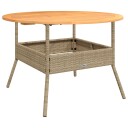  Hagebord med treplate i akasie beige Ø110x71 cm polyrotting 368627