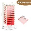 Rullevogn med 10 stablebare skuffer rullecontainer baderomsvogn baderomsvogn rosa