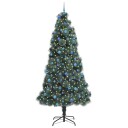  Kunstig forbelyst juletre med kule sett grønn 240 cm PET