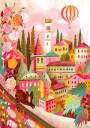 Italian Village With Cat On Wall Poster Plakat / 30x40cm
