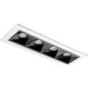 Sg Armaturen As Inspire R 150 innfelt downlight 4 lys 8W RA98 3000K dimbar - Svart/Hvit
