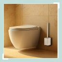 Flat toalettbørste med veggmontert holder – Hygienisk ren