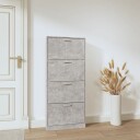 vidaXL Skoskap betonggr? 59x17x150 cm konstruert tre