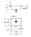 Grohe K700 Kjøkkenvask for underliming 610x460 mm, Sort Granitt kompositt