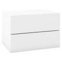 Nattbord hengende vegghylle med 2 skuffer sidebord veggmontert 42 x 30 x 28 cm hvit