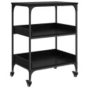 vidaXL Kjøkkenvogn Svart Eik 60 x 41 x 80.5 cm Konstruert tre