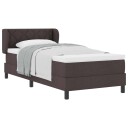  Box Spring Seng med Madrass Mørkebrunt 90x190 cm Stoff
