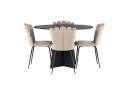 Venture Home Bootcut Spisegruppe 110 cm Rund med 4 Limhamn Stoler Beige