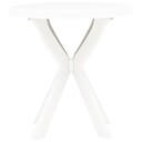 vidaXL Bistrobord hvit Ø70 cm plast