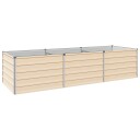 vidaXL Hevet Hagebed Elfenben 240 x 80 x 55 cm kaldvalset stål