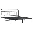  Sengeramme i metall med hode- og fotgavl svart 193x203 cm 8721102646119