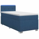 vidaXL Box Spring Seng med Madrass og LED Blå 80 x 200 cm Stoff