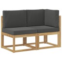vidaXL Utendørs midtbord og hjørnesofa 2 Stk Hvit Solid akasietre