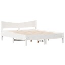  Sengeramme med hodegavl hvit 150x200 cm heltre furu 8721012454699