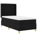  Box Spring Seng med Madrass og LED Svart 80x200 cm Stoff