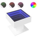  Salongbord med LED hvit 50x50x45 cm sponplate 847525