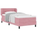  Box Spring Seng med Madrass Rosa 80x200 cm Fløyel