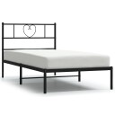  Sengeramme i metall med hodegavl svart 75x190 cm 355453