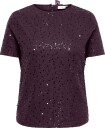 ONLY Carmakoma Carwham 2/4 O Neck Seq Top Jrs   PLUM PERFECT   50 52