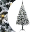  Kunstig juletre med 300 LED Hvit 240 cm PVC og Stål og Plast