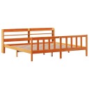  Sengeramme med hodegavl voksbrun 200x200 cm heltre furu 3306602