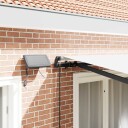 Manuell Uttrekkbar Markise med LED Hvit 300x250 cm  Markise Erstatningsstoff for 3x2.5 m Ramme Hvit