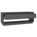 vidaXL TV-benk grå 110,5x34x40 cm heltre furu