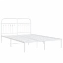  Sengeramme i metall med hodegavl hvit 140x200 cm 8721102645396
