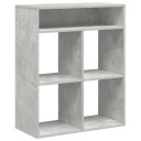 Bokhylle betonggrå 66x31x80 cm konstruert tre