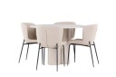 Olivia Spisegruppe 110 cm Rund med 4 Modesto stoler   Beige/Beige