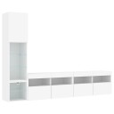 vidaXL Vegghengte TV-enheter med LED 4 deler hvit konstruert tre 8721012471269