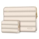 Tech-Protect Puffy 13-14" Laptopveske i Beige med Tilbehørsveske