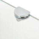 vidaXL Hj?rnehylle med kromst?tter klart glass 35x35 cm