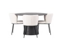 Venture Home Lanzo Matgruppe 120 cm Rund med 4 Edina Stoler Mocca