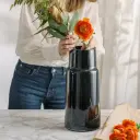 Hadeland Glassverk Tindre Vase 38,7 cm Røkgrå