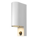 Prios Tetje utendørs vegglampe hvit rund sensor
