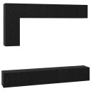  TV benksett 6 pcs Svart eik 30.5 x 30 x 90 cm Konstruert tre