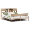  Seng med bokhylle uten madrass 180x200 cm heltre furu 8721158606273