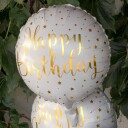 Santex Folieballong Happy Birthday Hvit Gull 8474 0-1