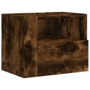  Veggmontert nattbord røkt eik 45x30x35 cm 848319