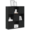 Bokhylle svart eik 89x24x101,5 cm konstruert tre