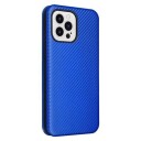 iPhone 14 Pro Max Flip-deksel Karbonfiber Blå