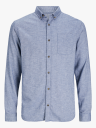Jack and Jones Classic Melange Shirt Long Sleeve Blå S