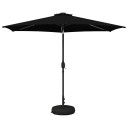 vidaXL Hageparasol med LED lamper og fot 300 x 300 cm Polyester Svart