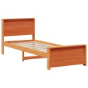  Sengestamme med hodegjerde Voksbrun 75 x 190 cm Heltre furu